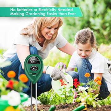 UraaMmyy Soil PH Meter & Moisture Tester for Gardeners