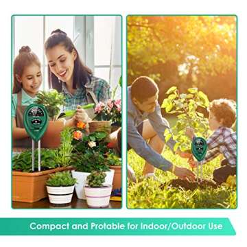 UraaMmyy Soil PH Meter & Moisture Tester for Gardeners