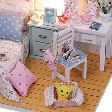 Kisoy Romantic and Cute Dollhouse Miniature DIY House Kit Creative Room Perfect DIY Gift for Friends,Lovers and Families(Gorgeous Dawn)