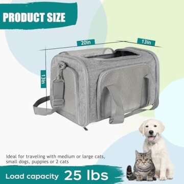 Top tasta Dog Cat Carrier Pet Carriers for Small Medium Large Cats Dogs Carrier Soft Sided Small Pup...