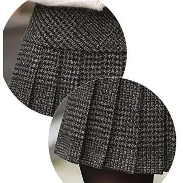 chouyatou Women's Casual Plaid High Waist A-Line Pleated Skirt (X-Large, H344-Gray)