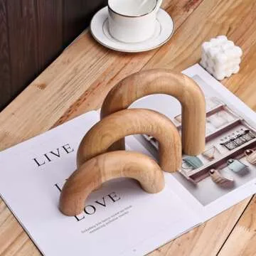 LCCCK Wooden Arch Sculpture Set for Elegant Home Decor