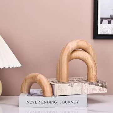 LCCCK Wooden Arch Sculpture Set for Elegant Home Decor