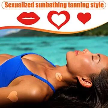 Fainne 400 Pieces Tanning Bed Stickers for Body Heart Labels Perforated Self Adhesive Small Sun Tan Stickers for Tanning, 100 Pieces Per Roll, 1.2 x 0.8 Inches(Elegant Pattern)