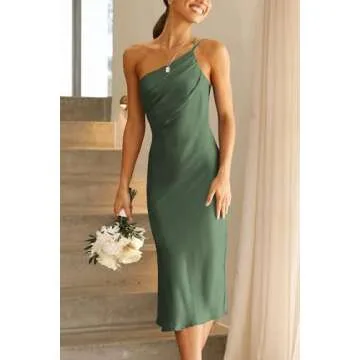 Chic Midi Satin Dress for Summer Elegance and Comfort