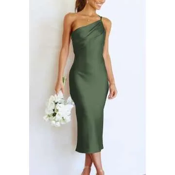 Chic Midi Satin Dress for Summer Elegance and Comfort
