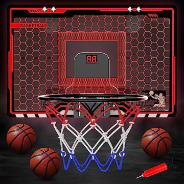 HopeRock Mini Basketball Hoop with LED Lights and Scoreboard