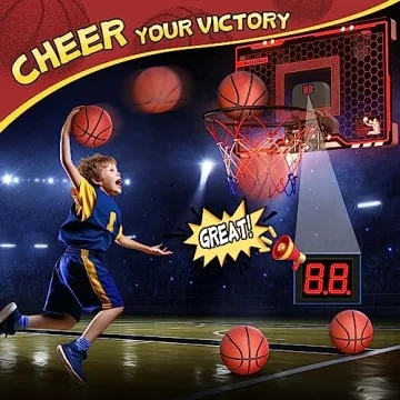 HopeRock Mini Basketball Hoop with LED Lights and Scoreboard