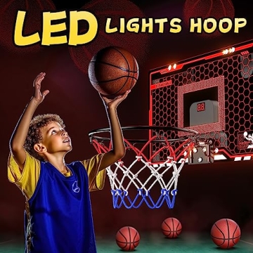 HopeRock Mini Basketball Hoop with LED Lights and Scoreboard
