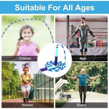 GRAWUN Jump Rope For Kids, Soft Beaded Jump Rope, Adjustable Length Tangle-Free Segmented Soft Beaded Skipping Rope, for Women, Men and Kids Keeping Fit, Workout