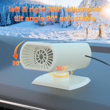Car Heater, Car Heaters for Vehicle, Car Defroster Windshield Heater, Portable Car Heater, 12v Heater 200W, 2 Types of Brackets, Car Heater that Plugs into Cigarette Lighter, Car Defroster