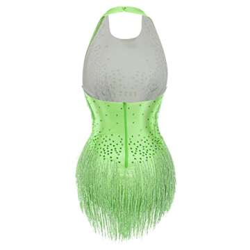 FANCISSORS Rhinestones Fringe Skirt Bodysuit Women's Birthday Party Evening Costume Nightclub Dance ...