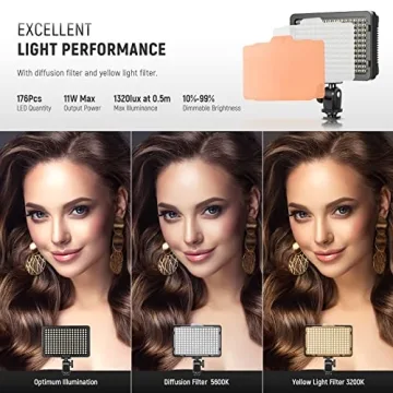 NEEWER Dimmable 176 LED Video Light Kit for Stunning Shots