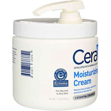 CeraVe Moisturizing Cream | 16 Ounce with Pump | Daily Face and Body Moisturizer for Dry Skin (Pack of 2)
