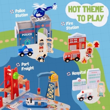 Giant Bean 117 Pcs Busy Port Train Set for Kids