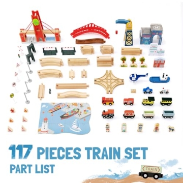 Giant Bean 117 Pcs Busy Port Train Set for Kids