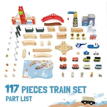 Giant Bean 117 Pcs Busy Port Train Set for Kids