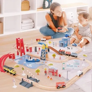 Giant Bean 117 Pcs Busy Port Train Set for Kids