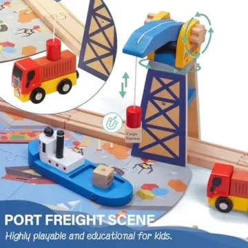 Giant Bean 117 Pcs Busy Port Train Set for Kids