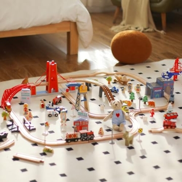 Giant Bean 117 Pcs Busy Port Train Set for Kids