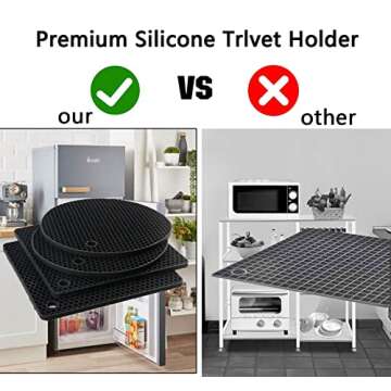 Silicone Trivet Mats - Heat Resistant Pot Holders - 4 Pack