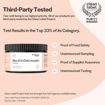 Inositol Supplement Powder | Myo-Inositol & D-Chiro Inositol | Hormonal Balance & Healthy Ovarian Function Support | Vitamin B8 | Great Alternative to Inositol Capsules | 40:1 Ratio | 30-Day Supply