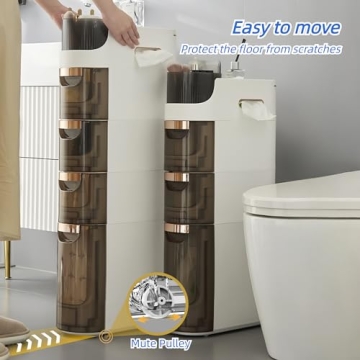 MOSAMNI Slim Bathroom Storage Cabinet for Small Spaces