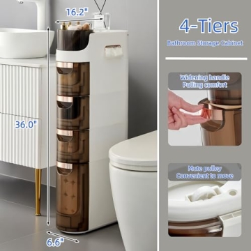 MOSAMNI Slim Bathroom Storage Cabinet for Small Spaces