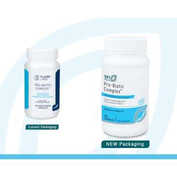 Klaire Labs Pro-Biotic Complex - Intestinal Support for Men & Women, 5 Billion CFU Lactobacillus acidophilus & Bifidobacterium bifidum Probiotic, Hypoallergenic & Dairy-Free (100 Capsules)