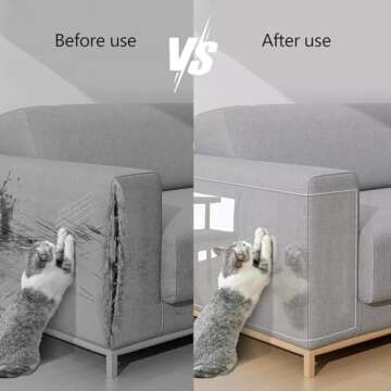 ZAHAT Cat Scratch Furniture Protector 157" L x 15" W – Couch Protector from Cat Claws, Durable Ant...