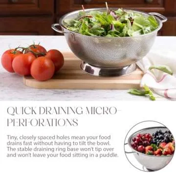 Bellemain 5 Qt Metal Colander - Durable Kitchen Strainer