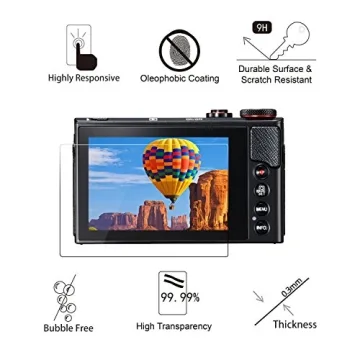 AKWOX Tempered Glass Screen Protector for Canon Cameras