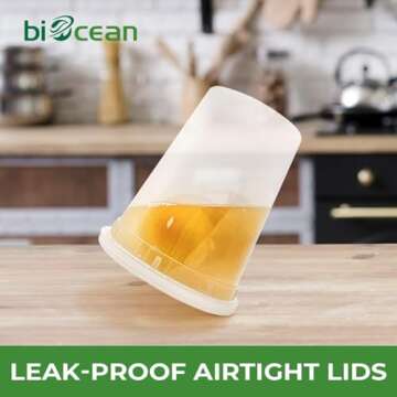 biocean Deli Containers with Lids 48-Pack (16, 32 oz - 24 Sets Each Size) Food Storage Containers wi...