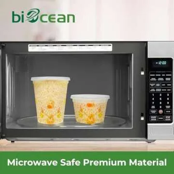 biocean Deli Containers with Lids 48-Pack (16, 32 oz - 24 Sets Each Size) Food Storage Containers with Lids for Meal Prep, Microwave and Freezer Safe, Stackable, Leakproof, BPA Free