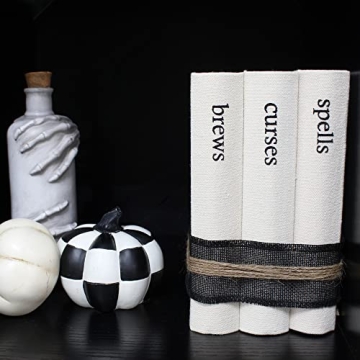 Halloween Faux Book Stack with Burlap Ribbon - AuldHome Design