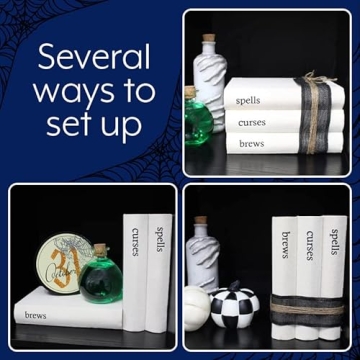 Halloween Faux Book Stack with Burlap Ribbon - AuldHome Design