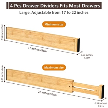 Adjustable Bamboo Drawer Dividers for Easy Organization
