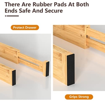 Adjustable Bamboo Drawer Dividers for Easy Organization