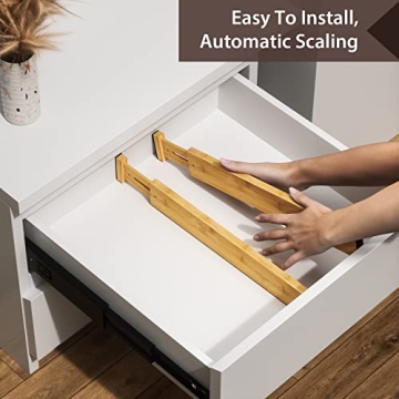 Adjustable Bamboo Drawer Dividers for Easy Organization