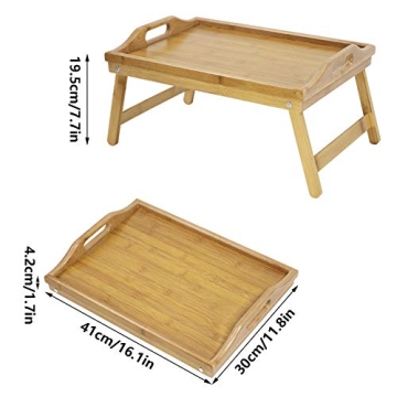 KKTONER Bamboo Bed Tray Table for Breakfast & Work on the Go