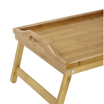 KKTONER Bamboo Bed Tray Table for Breakfast & Work on the Go