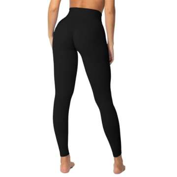 Sunzel Hidden Butt Scrunch Leggings, High Waisted Butt Lifting Gym Workout Yoga Pants with Tummy Control & No Front Seam 25" Black Medium