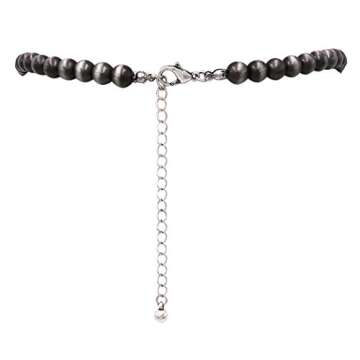 Rosemarie & Jubalee Women's Statement Western Howlite Squash Blossom Necklace Earrings Set, 27"-30" with 3" Extension (Natural White)