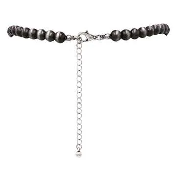 Rosemarie & Jubalee Women's Statement Western Howlite Squash Blossom Necklace Earrings Set, 27"-30" with 3" Extension (Natural White)