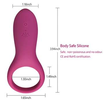 IMO Full Silicone Vibrating Cock Ring - Waterproof Rechargeable Penis Ring Vibrator - Sex Toy for Male or Couples (Wine Red)
