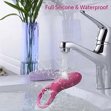 IMO Full Silicone Vibrating Cock Ring - Waterproof Rechargeable Penis Ring Vibrator - Sex Toy for Male or Couples (Wine Red)
