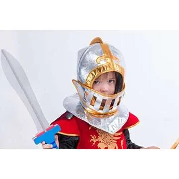 Spooktacular Creations Kids Medieval Knight Costume, Boys Renaissance Knight Costume Deluxe Set for Toddler Halloween RolePlay Themed Party (3T, 3-4 yrs)