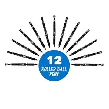Inc. R2 Comfortable Rollerball Pens - 12 Pack Black Ink
