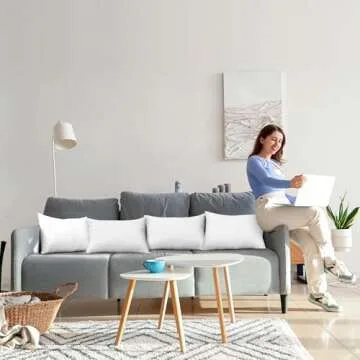 Utopia Bedding Throw Pillows (Set of 4, White), 12 x 16 Inches Pillows for Sofa, Bed and Couch Decorative Stuffer Pillow