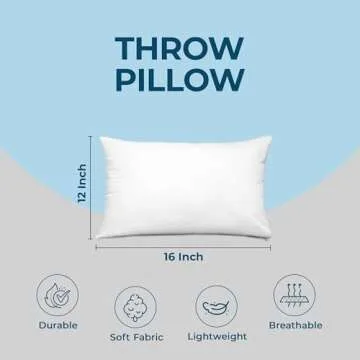 Utopia Bedding Throw Pillows (Set of 4, White), 12 x 16 Inches Pillows for Sofa, Bed and Couch Decorative Stuffer Pillow